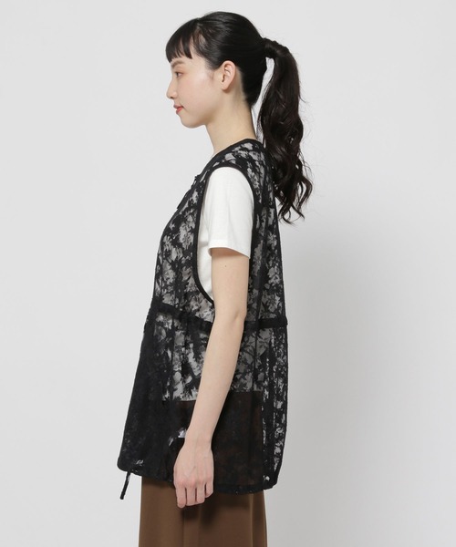 niko and...（ニコアンド）の「レース&メッシュ2WAYベスト（ベスト・レディース・ブラック/オフホワイト/その他9・FREE）」の13枚目の写真