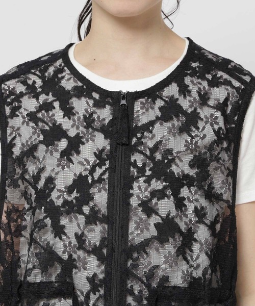 niko and...（ニコアンド）の「レース&メッシュ2WAYベスト（ベスト・レディース・ブラック/オフホワイト/その他9・FREE）」の16枚目の写真