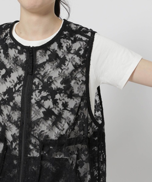 niko and...（ニコアンド）の「レース&メッシュ2WAYベスト（ベスト・レディース・ブラック/オフホワイト/その他9・FREE）」の18枚目の写真