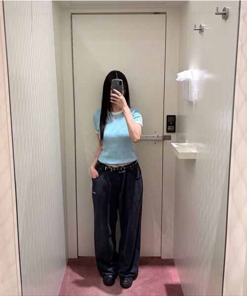 Rest&Recreation（レストアンドレクリエーション）の「RIBBED COLORATION KNIT - SKY BLUE（ニット/セーター・レディース・その他・ONE）」の2枚目の写真