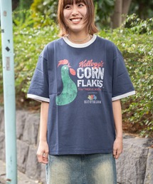 FTL x KELLOGGS RINGER T-SHIRT3 / ケロッグ コラボ 半袖リンガーTシャツ コーンフレイクデザイン
