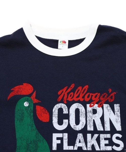 FRUIT OF THE LOOM（フルーツオブザルーム）の「FTL x KELLOGGS RINGER T-SHIRT3 / ケロッグ コラボ 半袖リンガーTシャツ コーンフレイクデザイン（Tシャツ/カットソー・メンズ・ネイビー・M/S/L）」の5枚目の写真
