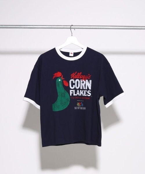 FRUIT OF THE LOOM（フルーツオブザルーム）の「FTL x KELLOGGS RINGER T-SHIRT3 / ケロッグ コラボ 半袖リンガーTシャツ コーンフレイクデザイン（Tシャツ/カットソー・メンズ・ネイビー・M/S/L）」の9枚目の写真