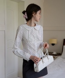 AsheKsha（アシクシャ）の「ドット柄ショート丈シャツ（シャツ/ブラウス）」