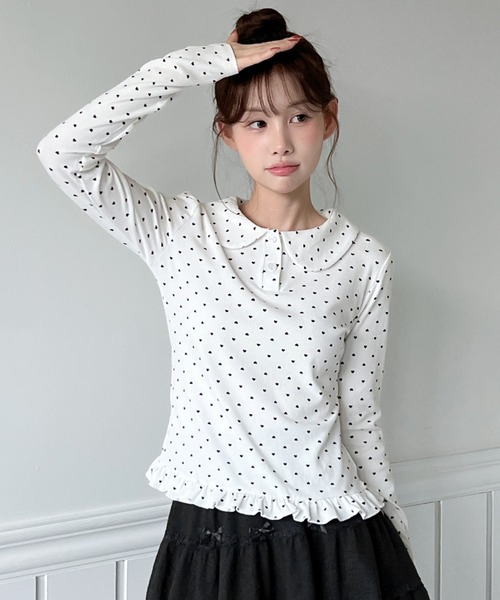 by muni:r(バイ ムニール)の「【着用動画あり!】カラーフリルTシャツ(Tシャツ/カットソー・レディース・ホワイト系その他/ホワイト・FREE)」の1枚目の写真