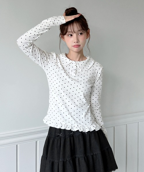 by muni:r(バイ ムニール)の「【着用動画あり!】カラーフリルTシャツ(Tシャツ/カットソー・レディース・ホワイト系その他/ホワイト・FREE)」の12枚目の写真