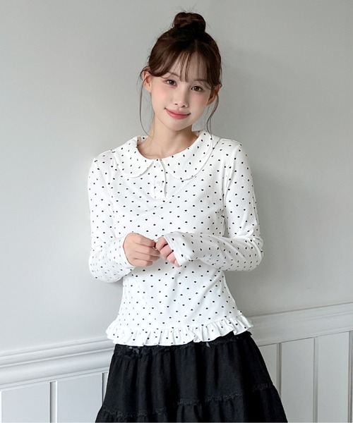 by muni:r(バイ ムニール)の「【着用動画あり!】カラーフリルTシャツ(Tシャツ/カットソー・レディース・ホワイト系その他/ホワイト・FREE)」の16枚目の写真