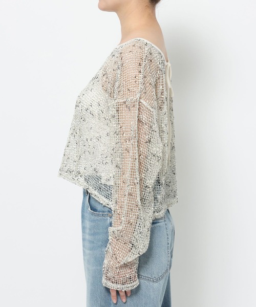 LOWRYS FARM（ローリーズファーム）の「ネップメッシュプルオーバーＬＳ 657820（その他トップス・レディース・アイボリー/ベージュ/グレー・FREE）」の5枚目の写真