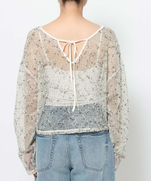 LOWRYS FARM（ローリーズファーム）の「ネップメッシュプルオーバーＬＳ 657820（その他トップス・レディース・アイボリー/ベージュ/グレー・FREE）」の6枚目の写真