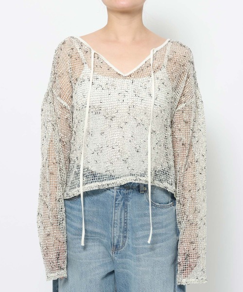 LOWRYS FARM（ローリーズファーム）の「ネップメッシュプルオーバーＬＳ 657820（その他トップス・レディース・アイボリー/ベージュ/グレー・FREE）」の11枚目の写真