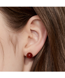 [sv925] red onyx earring (3mm/8mm)