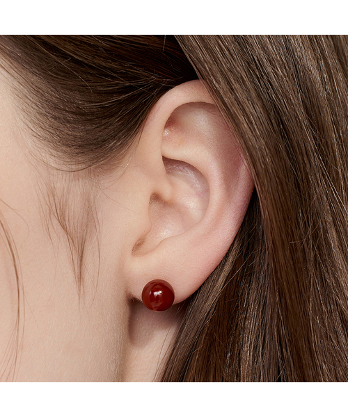 Ameri様order red headdress♡ &赤のイヤリング２種 セール】[sv925] red onyx earring（ピアス（両耳用））｜HEI（ヘイ