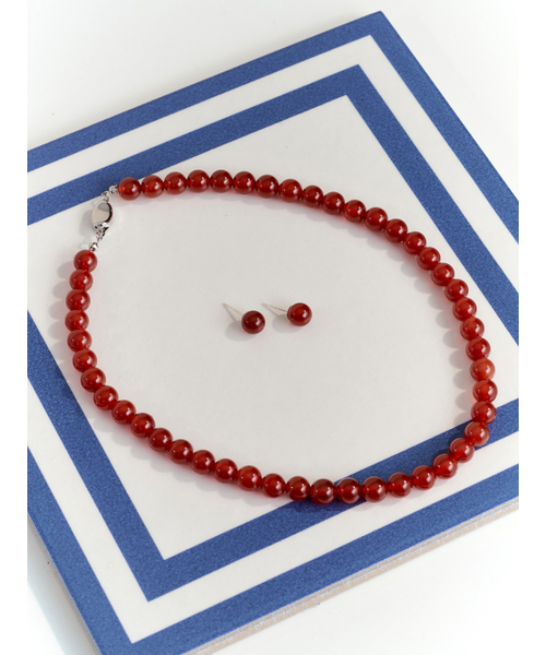 HEI（ヘイ）の「[sv925] red onyx earring (3mm/8mm)（ピアス（両耳用）・レディース・その他・8/3）」の4枚目の写真