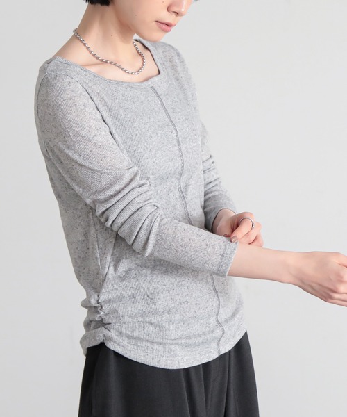 for/c（フォーシー）の「MIXカラーL/Sトップス【サスティナブル】（Tシャツ/カットソー・レディース・オフホワイト/グレー/ピンク/インディゴブルー・L/M）」の3枚目の写真