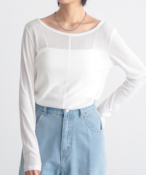 for/c（フォーシー）の「MIXカラーL/Sトップス【サスティナブル】（Tシャツ/カットソー・レディース・オフホワイト/グレー/ピンク/インディゴブルー・L/M）」の21枚目の写真