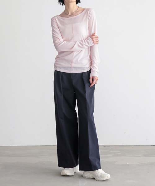 for/c（フォーシー）の「MIXカラーL/Sトップス【サスティナブル】（Tシャツ/カットソー・レディース・オフホワイト/グレー/ピンク/インディゴブルー・L/M）」の9枚目の写真