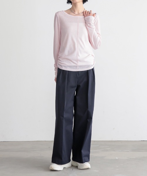 for/c（フォーシー）の「MIXカラーL/Sトップス【サスティナブル】（Tシャツ/カットソー・レディース・オフホワイト/グレー/ピンク/インディゴブルー・L/M）」の10枚目の写真