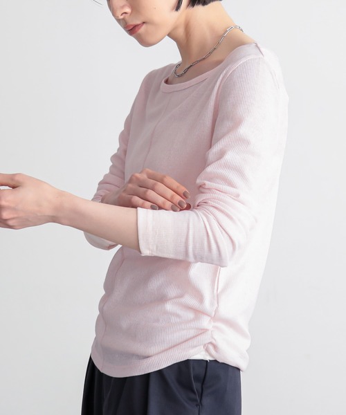for/c（フォーシー）の「MIXカラーL/Sトップス【サスティナブル】（Tシャツ/カットソー・レディース・オフホワイト/グレー/ピンク/インディゴブルー・L/M）」の5枚目の写真