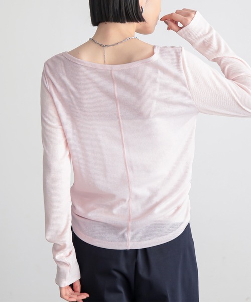 for/c（フォーシー）の「MIXカラーL/Sトップス【サスティナブル】（Tシャツ/カットソー・レディース・オフホワイト/グレー/ピンク/インディゴブルー・L/M）」の7枚目の写真
