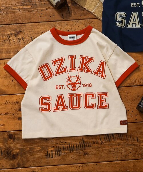 BREEZE（ブリーズ）の「【リンク】オジカソースTシャツ(子ども)（Tシャツ/カットソー・キッズ・オフホワイト/ネイビー・100/110/120/130/140）」の2枚目の写真
