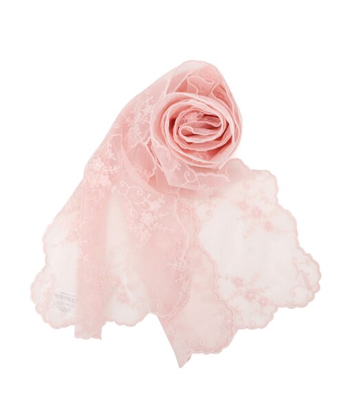 ITS'DEMO（イッツデモ）の「【洗濯可】スカラップフラワーレースストール（ストール/ショール・レディース・アイボリー/ベビーピンク/ライトブルー・00）」の3枚目の写真