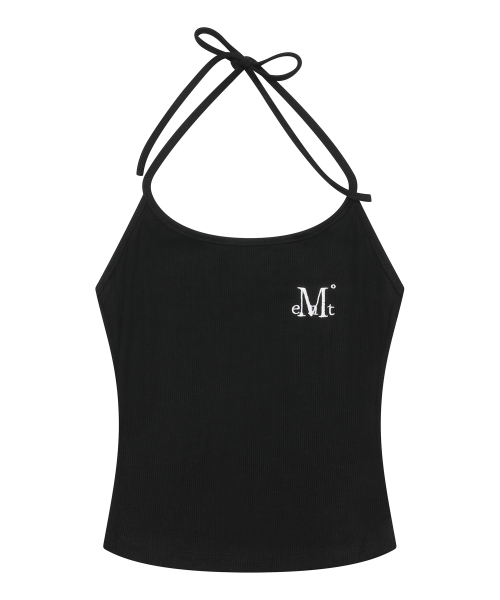 MUCENT（ムセント）の「エノア ホルターネック クロップ スリーブレス タンクトップ (2カラー)（Tシャツ/カットソー・レディース・チャコール/ブラック・FREE）」の5枚目の写真