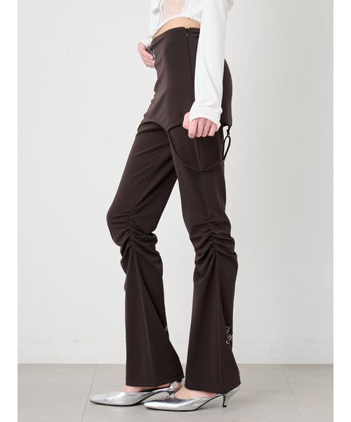 SORIN(ソリン )の「Print Gathered Layered Pants/プリント ギャザーレイヤードパンツ(その他パンツ・レディース・ダークブラウン/オフホワイト・38/36)」の4枚目の写真