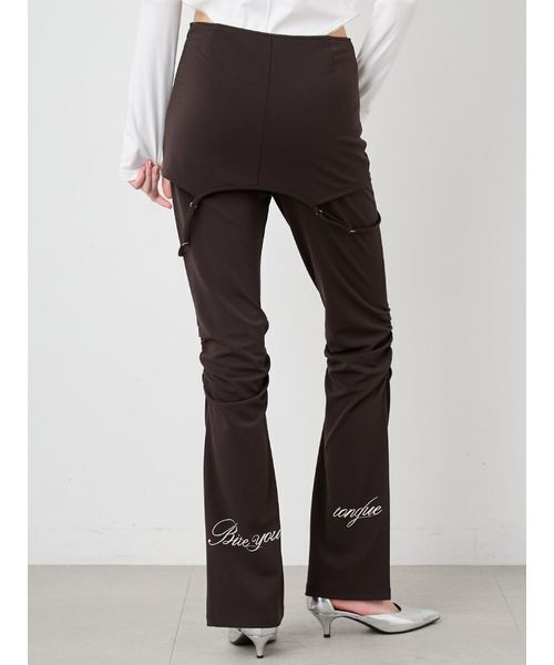SORIN(ソリン )の「Print Gathered Layered Pants/プリント ギャザーレイヤードパンツ(その他パンツ・レディース・ダークブラウン/オフホワイト・38/36)」の5枚目の写真