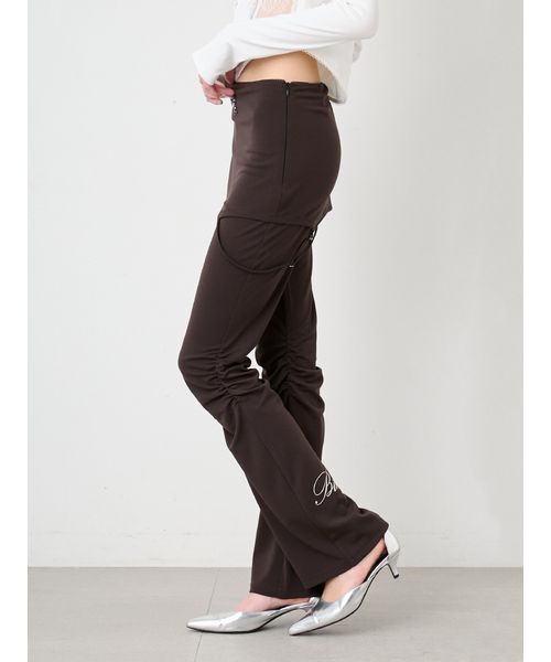 SORIN(ソリン )の「Print Gathered Layered Pants/プリント ギャザーレイヤードパンツ(その他パンツ・レディース・ダークブラウン/オフホワイト・38/36)」の6枚目の写真