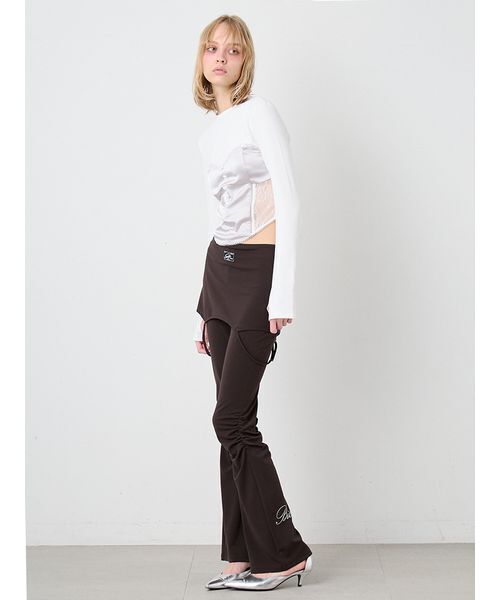 SORIN(ソリン )の「Print Gathered Layered Pants/プリント ギャザーレイヤードパンツ(その他パンツ・レディース・ダークブラウン/オフホワイト・38/36)」の8枚目の写真