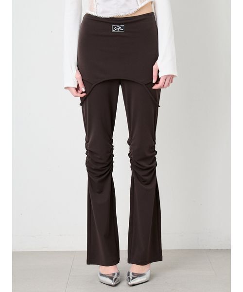 SORIN(ソリン )の「Print Gathered Layered Pants/プリント ギャザーレイヤードパンツ(その他パンツ・レディース・ダークブラウン/オフホワイト・38/36)」の14枚目の写真