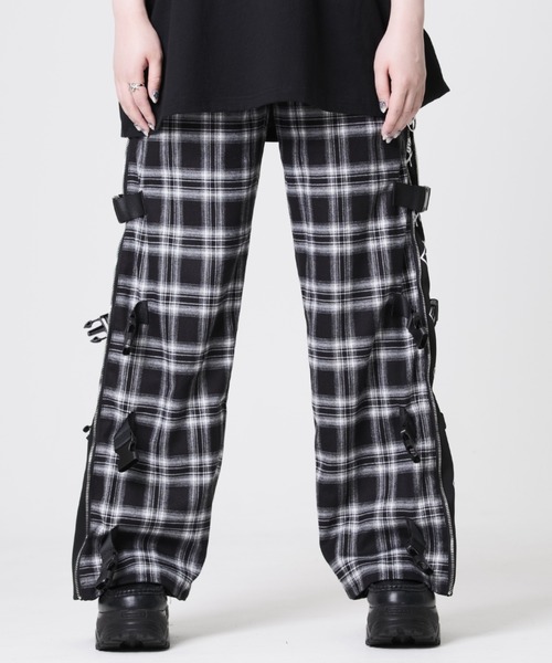 TRAVAS TOKYO/トラバス トーキョー』ベルト付きサイドZIPチェック