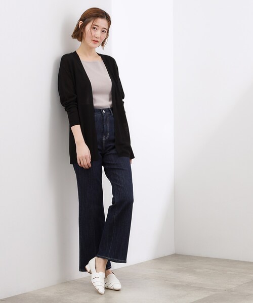 grove（グローブ）の「【接触冷感／UVカットetc】ベーシックロングカーディガン（カーディガン/ボレロ・レディース・ライトグレー/ブラック/ナチュラル・02/00/04/05）」の10枚目の写真