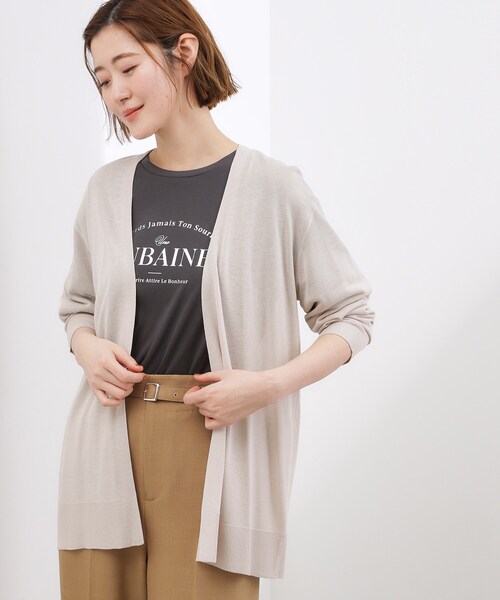 grove（グローブ）の「【接触冷感／UVカットetc】ベーシックロングカーディガン（カーディガン/ボレロ・レディース・ライトグレー/ブラック/ナチュラル・02/00/04/05）」の12枚目の写真