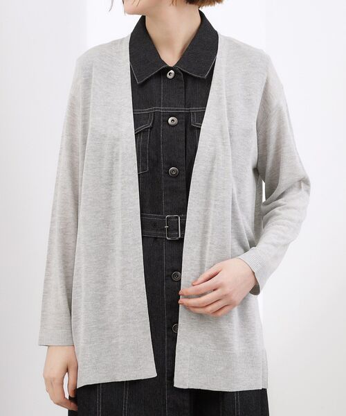 grove（グローブ）の「【接触冷感／UVカットetc】ベーシックロングカーディガン（カーディガン/ボレロ・レディース・ライトグレー/ブラック/ナチュラル・02/00/04/05）」の16枚目の写真