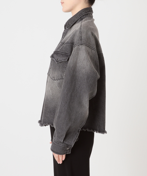 AP STUDIO（エーピーストゥディオ）の「デニムクロップドシャツジャケット（シャツ/ブラウス・レディース・チャコールグレー・FREE）」の13枚目の写真