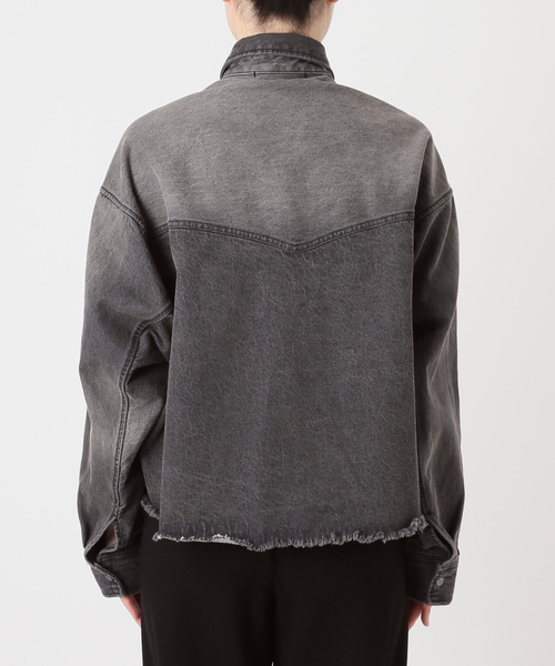 AP STUDIO（エーピーストゥディオ）の「デニムクロップドシャツジャケット（シャツ/ブラウス・レディース・チャコールグレー・FREE）」の12枚目の写真