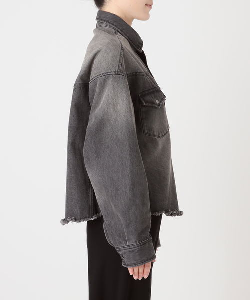 AP STUDIO（エーピーストゥディオ）の「デニムクロップドシャツジャケット（シャツ/ブラウス・レディース・チャコールグレー・FREE）」の11枚目の写真