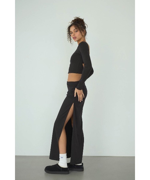 ALEXIA STAM(アリシアスタン)の「Side Zip Skirt / ファスナースリットスカート(スカート・レディース・グレー/ブラック・M/S/L)」の5枚目の写真