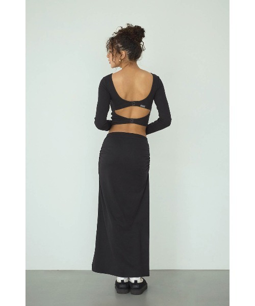 ALEXIA STAM(アリシアスタン)の「Side Zip Skirt / ファスナースリットスカート(スカート・レディース・グレー/ブラック・M/S/L)」の6枚目の写真