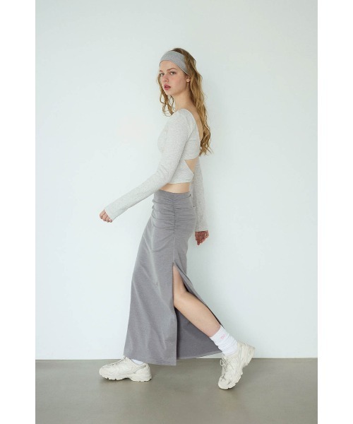 ALEXIA STAM(アリシアスタン)の「Side Zip Skirt / ファスナースリットスカート(スカート・レディース・グレー/ブラック・M/S/L)」の12枚目の写真