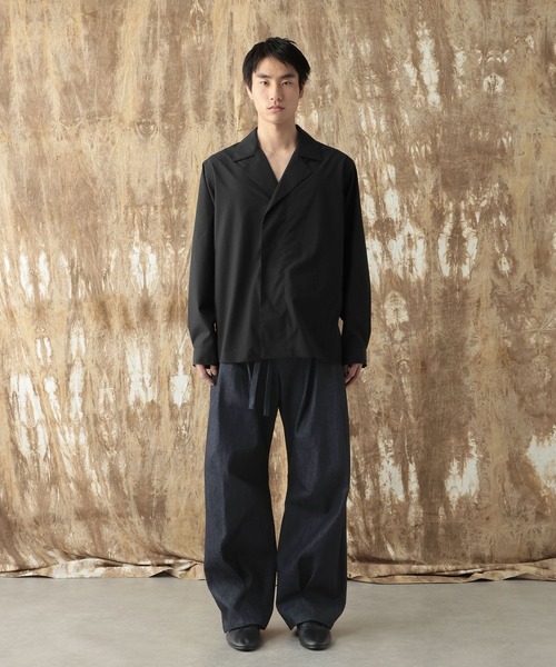 HARE(ハレ)の「【NARRIL】W-Lapel Shirt(シャツ/ブラウス・メンズ・グレー/ブラック・SMALL/MEDIUM)」の5枚目の写真