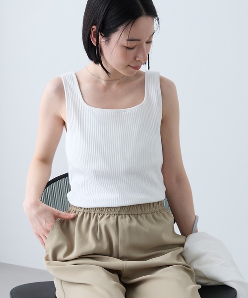 Aunely】UV カップ付き デイリー デコルテ タンクトップ ＜YOSOOI
