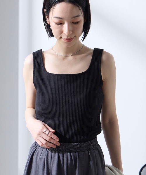 Aunely(オーネリー)の「【Aunely】UV カップ付き デイリー デコルテ タンクトップ <YOSOOIシリーズ>(タンクトップ・レディース・ブラウン系/グレイッシュベージュ/アイボリー/ブラック/ブラウン/グレー系・M/L)」の14枚目の写真