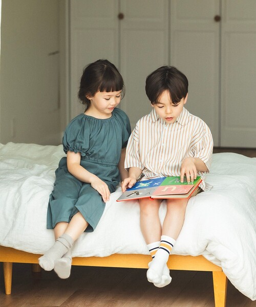BEAMS mini(ビームスミニ)の「パフスリーブ オールインワン 2026SS(90~140cm)お出かけ 夏休み 外遊び プチプラ 通園 通学 公園(サロペット/オーバーオール・キッズ・グリーン系その他/ピンク・100/110/120/130/140/90)」の6枚目の写真