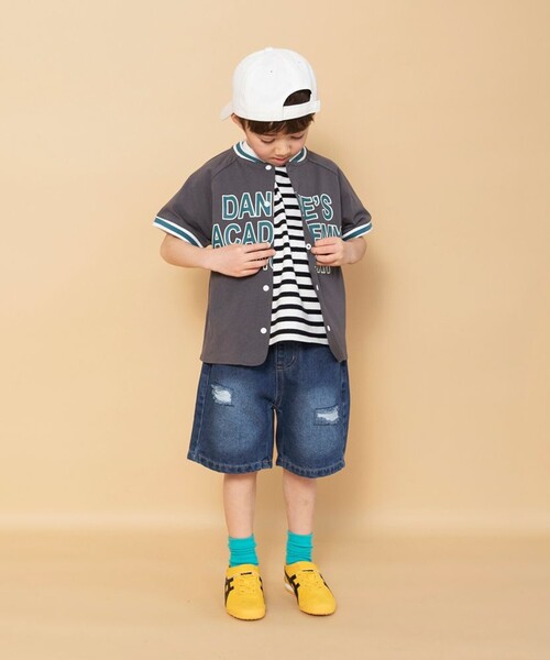 BRANSHES（ブランシェス）の「【WEB限定】クラッシュデニムハーフパンツ（その他パンツ・キッズ・ネイビー・100/130/110/90/140/120/150）」の3枚目の写真