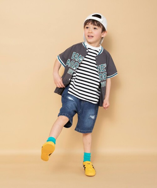 BRANSHES（ブランシェス）の「【WEB限定】クラッシュデニムハーフパンツ（その他パンツ・キッズ・ネイビー・100/130/110/90/140/120/150）」の4枚目の写真