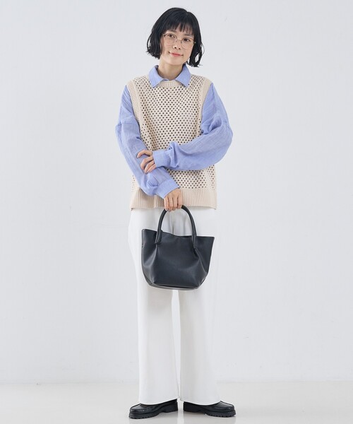 collex(コレックス)の「2WAY バケットトートバッグ タックハンドル&ショルダー(ショルダーバッグ・レディース・ライトグレー/イエロー/ブラック・フリー)」の20枚目の写真