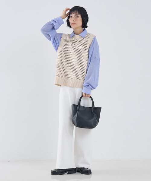 collex(コレックス)の「2WAY バケットトートバッグ タックハンドル&ショルダー(ショルダーバッグ・レディース・ライトグレー/イエロー/ブラック・フリー)」の22枚目の写真