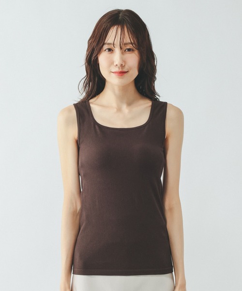 GLOBAL WORK(グローバルワーク)の「Fffit エフィット/カップ付きリブスクエアタンクトップ/625145(タンクトップ・レディース・ダークブラウン/オフホワイト/ブラック・LARGE/X-LARGE/SMALL/MEDIUM)」の16枚目の写真